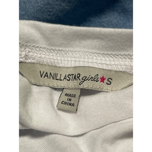 Vanilla Star Girls Denim Overall Romper & White T-Shirt Set Size S 7/8 Light Was - Picture 11 of 11